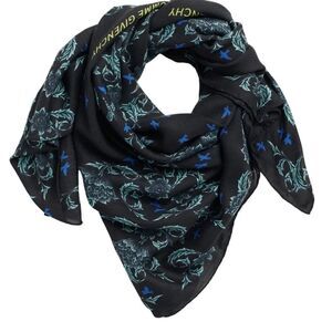 GIVENCHYUnderwater Floral Scarf In Black Blue